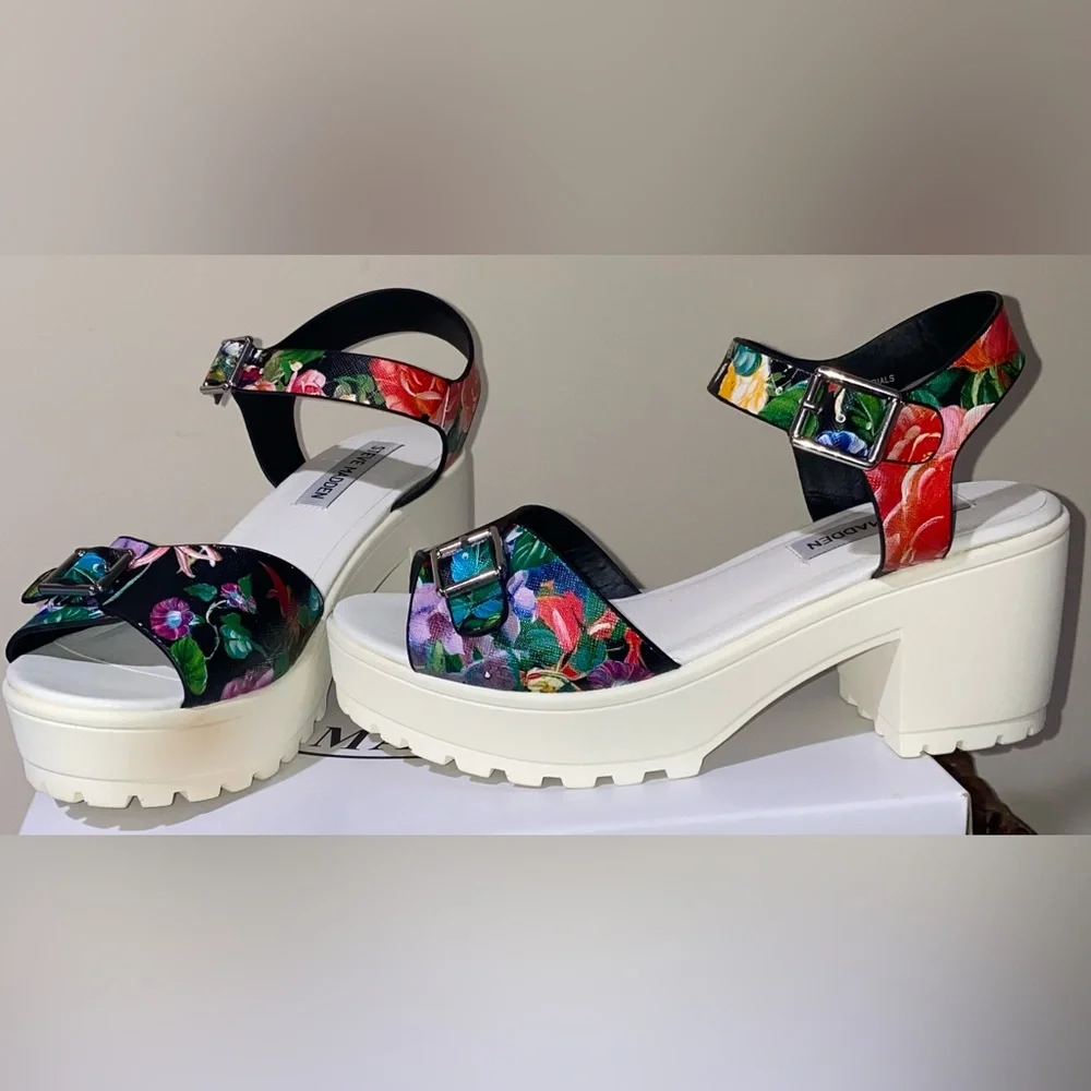 Steve Madden platform sandals Steve Madden heels chunky platform floral Y2K vibe
